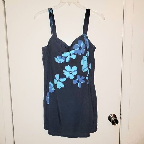 Avenue NWOT Navy Floral Bathing Suit Dress - Picture 1 of 8